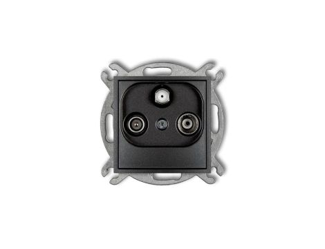 ICON Mechanizm gniazda abonenckiego RTV-SAT końcowego (2 wejścia antenowe) grafitowy 11IGST