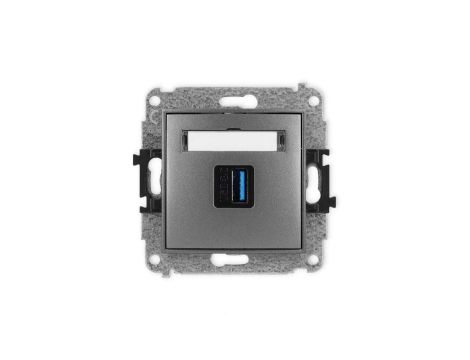 ICON Mechamizm gniazda pojedynczego USB A-A 3.0 grafitowy 11IGUSB-5