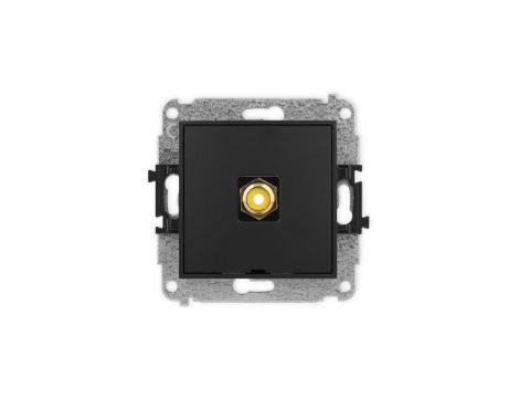 ICON Mechanizm gniazda pojedynczego RCA, bez pola opisowego (typu cinch - żółty, pozłacany) czarny mat 12IGRCABO-1