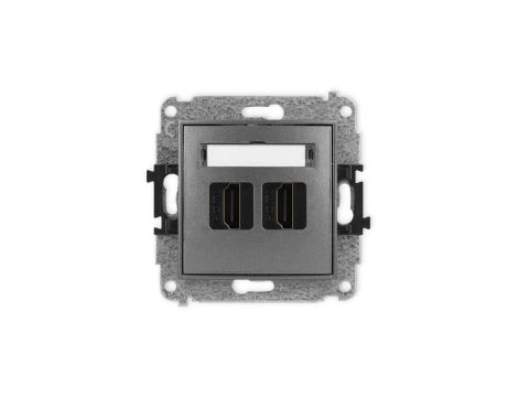 ICON Mechanizm gniazda podwójnego HDMI 2.0 grafitowy 11IHDMI-4