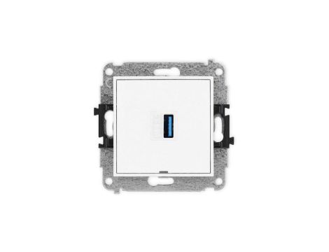 ICON Mechamizm gniazda pojedynczego USB A-A 3.0, bez pola opisowego biały mat 25IGUSBBO-5
