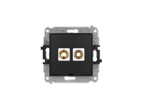 ICON Mechanizm gniazda głośnikowego poj., bez opisu (banan - czerwony i czarny, pozłacany, 4 mm2, skręcany) czarny mat 12IGGBO-4