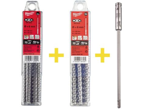 MILWAUKEE WIERTŁO SDS KWADRAT KPL.20szt