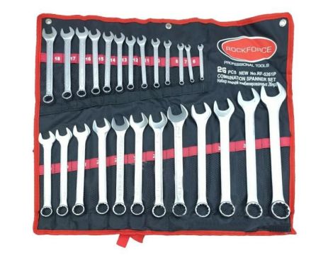 ROCKFORCE ZESTAW KLUCZY  PŁ-OCZ. 25szt. (6-36mm)