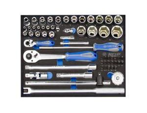 KING-TONY ZESTAW NASADEK KRÓTKIE 6-kąt. 4 - 32mm Z AKCESORIAMI, WKŁAD Z PIANKI EVA DO WÓZKA