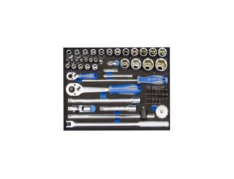 KING-TONY ZESTAW NASADEK KRÓTKIE 6-kąt. 4 - 32mm Z AKCESORIAMI, WKŁAD Z PIANKI EVA DO WÓZKA