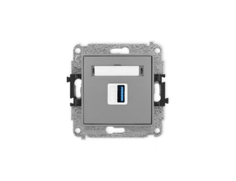 ICON Mechamizm gniazda pojedynczego USB A-A 3.0 szary mat 27IGUSB-5