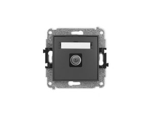 ICON Mechanizm gniazda antenowego pojedynczego TV grafitowy mat 28IGTV-1