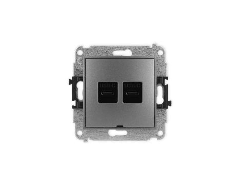 ICON Mechanizm gniazda podwójnego 2xUSB C-C, bez pola opisowego grafitowy 11IGUSBBO-8
