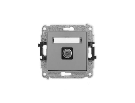ICON Mechanizm gniazda antenowego pojedynczego TV szary mat 27IGTV-1