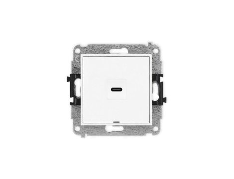 ICON Mechanizm gniazda pojedynczego 1xUSB C-C, bez pola opisowego biały mat 25IGUSBBO-7
