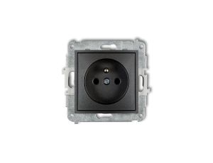 ICON Mechanizm gniazda pojedynczego z uziemieniem 2P+Z (przesłony torów prądowych) grafitowy 11IGP-1zp