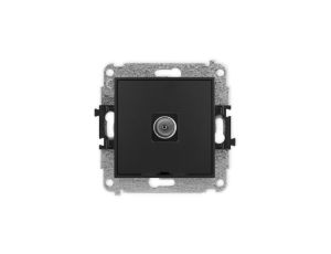 ICON Mechanizm gniazda antenowego pojedynczego TV, bez pola opisowego czarny mat 12IGTVBO-1
