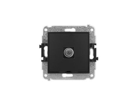ICON Mechanizm gniazda antenowego pojedynczego TV, bez pola opisowego czarny mat 12IGTVBO-1