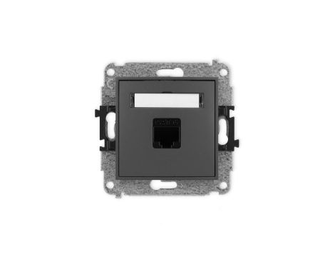 ICON Mechanizm gniazda komputerowego pojedynczego 1xRJ45, kat. 6, 8-stykowy grafitowy mat 28IGK-3