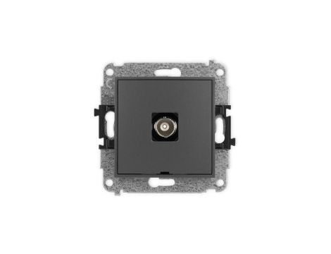 ICON Mechanizm gniazda pojedynczego BNC, bez pola opisowego grafitowy mat 28IGBNCBO-1