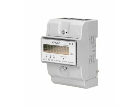 ORNO 3-fazowy licznik energii elektrycznej, 80A, MID, 3 moduły, DIN TH-35mm