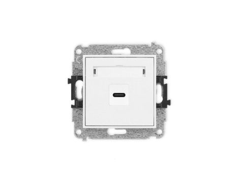 ICON Mechanizm gniazda pojedynczego 1xUSB C-C biały mat 25IGUSB-7