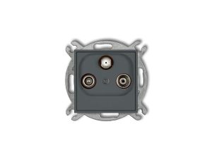 ICON Mechanizm gniazda abonenckiego RTV-SAT końcowego multimedialnego (Internet) grafitowy mat 28IGM