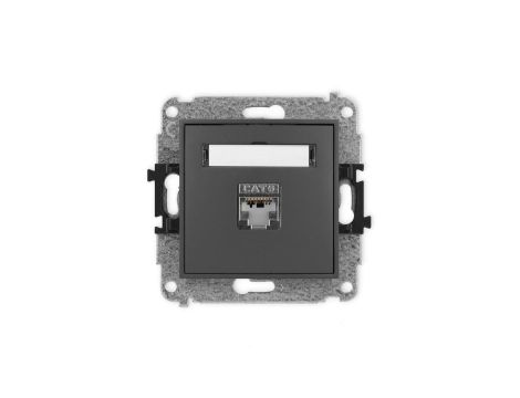 ICON Mechanizm gniazda komputerowego pojedynczego 1xRJ45, kat. 6, ekranowane, 8-stykowy grafitowy mat 28IGK-5