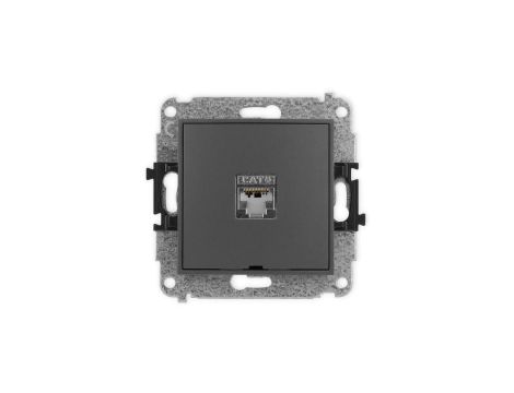 ICON Mechanizm gniazda komputerowego poj. 1xRJ45, kat. 5e, ekranowane, 8-styk, bez pola opisowego grafitowy mat 28IGKBO-1e