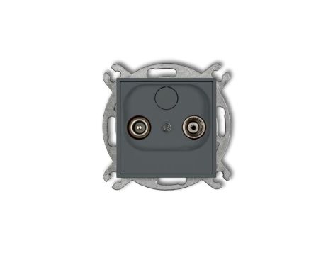 ICON Mechanizm gniazda abonenckiego RTV przelotowego 9dB grafitowy mat 28IG9P