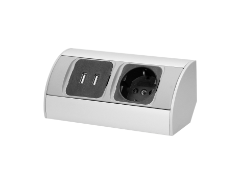 ORNO GNIAZDO MEBLOWE 230V + 2xUSB SCHUKO