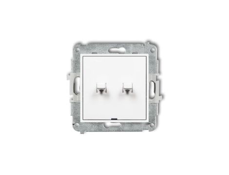 ICON Mechanizm łącznika jednobiegunowego ze schodowym styl amerykański (bez pikt., osobne zasilanie) biały mat 25IWPUS-10.21