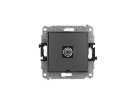 ICON Mechanizm gniazda antenowego pojedynczego TV, bez pola opisowego grafitowy mat 28IGTVBO-1