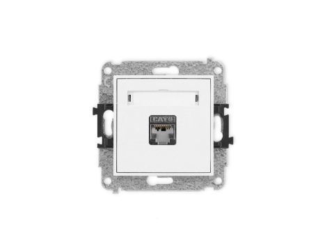 ICON Mechanizm gniazda komputerowego pojedynczego 1xRJ45, kat. 5e, ekranowane, 8-stykowy biały mat 25IGK-1e