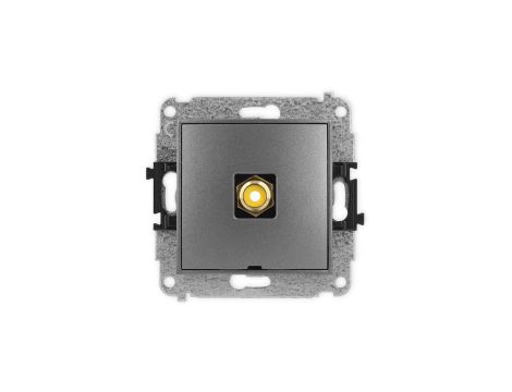 ICON Mechanizm gniazda pojedynczego RCA, bez pola opisowego (typu cinch - żółty, pozłacany) grafitowy 11IGRCABO-1