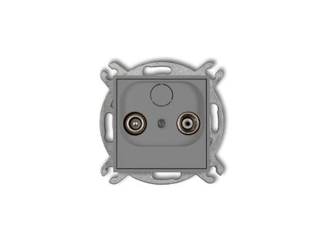 ICON Mechanizm gniazda abonenckiego RTV przelotowego 15dB szary mat 27IG15P