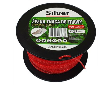 ŻYŁKA TNĄCA 2,7x100m  SKRĘCONA/KARBOWANA  /SILVER