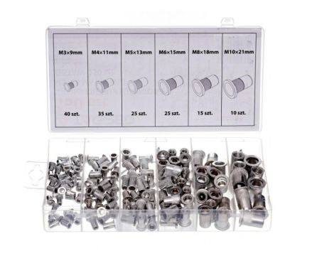 NITONAKRĘTKI ALUMINIOWE M3-M10 150szt. MIX /SILVER