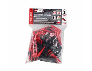 AWTOOLS SYSTEM POZIOMOWANIA PŁYTEK STANDARD 1,0mm - 7-15mm - KLIPS 50szt. + KLIN 50szt.