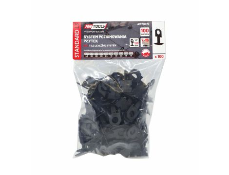 AWTOOLS SYSTEM POZIOMOWANIA PŁYTEK STANDARD 1,0mm - 7-5mm - KLIPS 100szt.