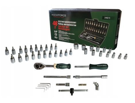 ROCKFORCE ZESTAW KLUCZY     1/4" 46el.