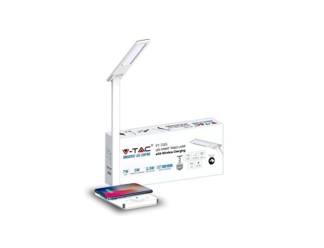 Lampa Biurkowa LED 7W 3w1 Bezprzewodowa ładowarka Biała 218603