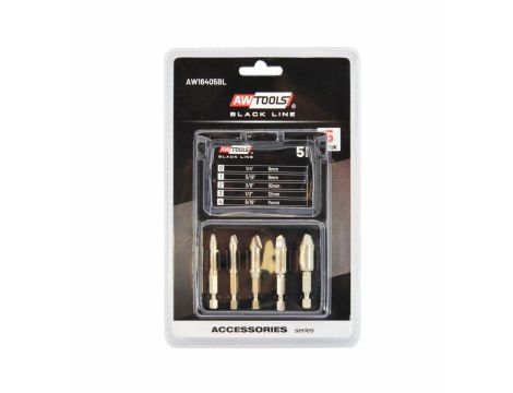 AWTOOLS ZESTAW WYKRĘTAKÓW DO URWANYCH ŚRUB / NAKRĘTEK 5 elem.   BLACK LINE - 2