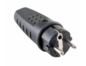 ORNO WTYCZKA GUMOWA PROSTA IP44 CZARNA 2P+Z