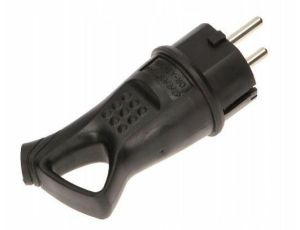 ORNO WTYCZKA GUMOWA Z UCHWYTEM IP44 CZARNA 2P+Z