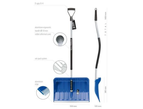 PROSPERPLAST ŁOPATA DO ŚNIEGU ALUTUBE ERGO NIEBIESKA