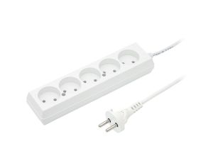 Przedłużacz 5-gniazd b/u 10A 5m /OMY 2x1/ biały PS-560 T-105780