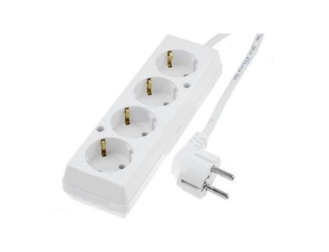 Przedłużacz 4-gniazda z/u Schuko 16A 1,5m /H05VV-F 3x1,5/ biały PS-470S T-973170
