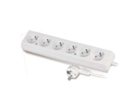 Przedłużacz 6-gniazd z/u 10A 5m /OMY 3x1/ biały PS-670 T-105900