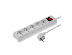 Przedłużacz z wyłącznikiem 5-gniazd z/u 16A 1,5m /OMY 3x1,5/ biały PS-570WS T-974040