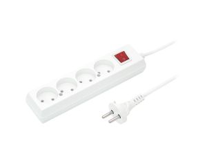 Przedłużacz z wyłącznikiem 4-gniazda b/u 10A 5m /OMY 2x1/ biały PS-460WS T-105930
