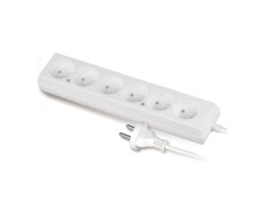 Przedłużacz 6-gniazd b/u 10A 1,5m /OMY 2x1/ biały PS-660 T-105830