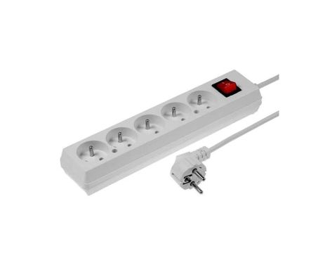 Przedłużacz z wyłącznikiem 5-gniazd z/u 16A 3m /OMY 3x1,5/ biały PS-570WS T-974080