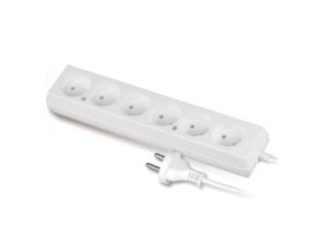 Przedłużacz 6-gniazd b/u 10A 3m /OMY 2x1/ biały PS-660 T-105850